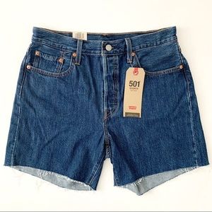 Levi’s 501 High Rise Cutoff Mid Thigh Jean Shorts
